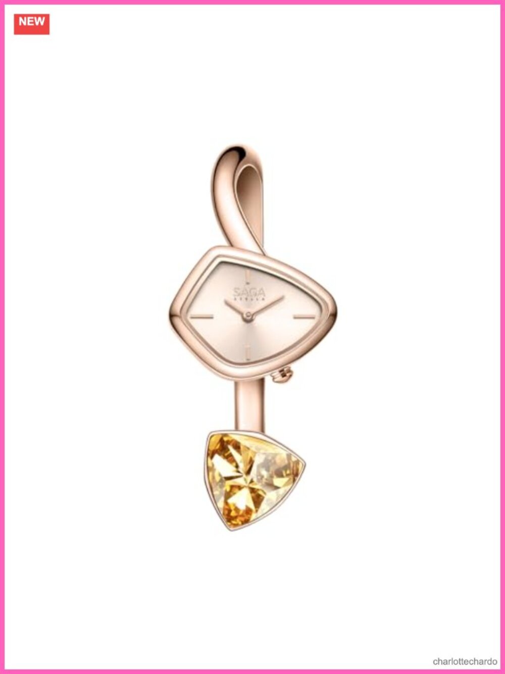 Luxury Cuff Bangle Watch for Women Japanese Quartz Crystal 316L Stainless Steel